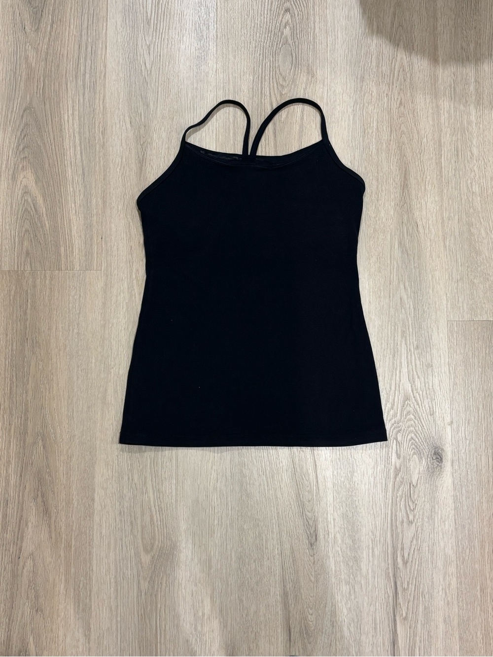 lululemon athletica Black Double-Strap Tank with Mesh
